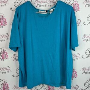 Chaus tshirt tee bright flowy teal turquoise classic Vibrant Blue Top